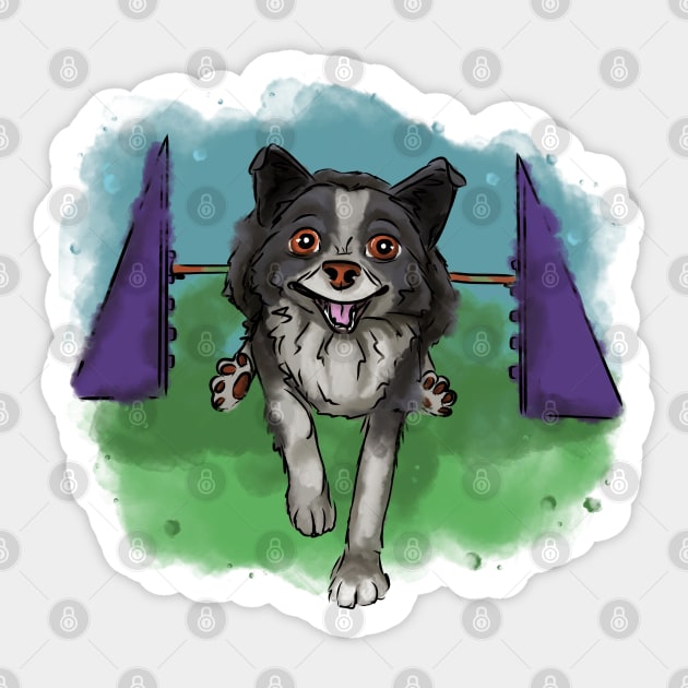 Happy agility dog Sticker by Antiope